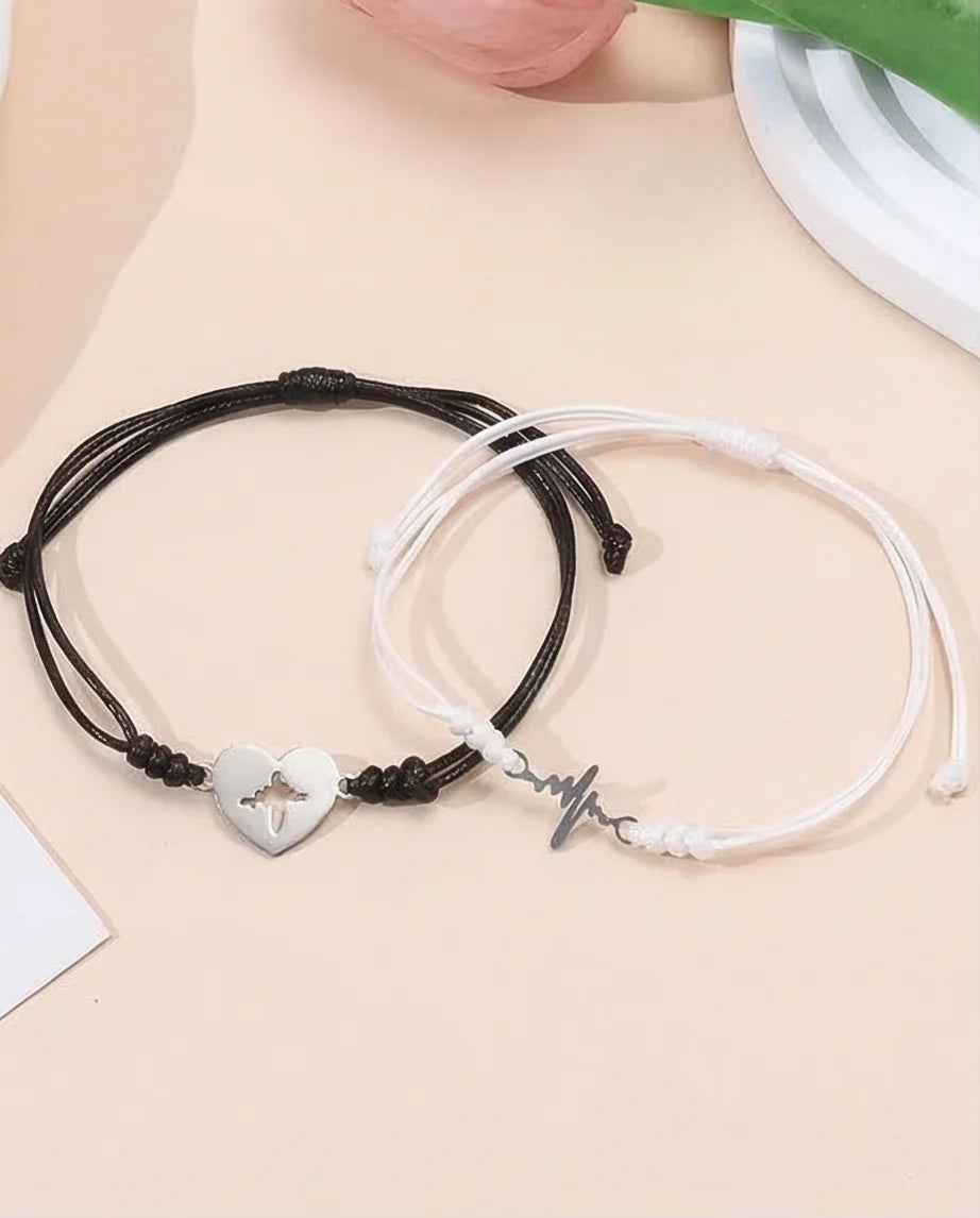 The Heartbeat Rhythm: Matching Pulse Bracelet Set
