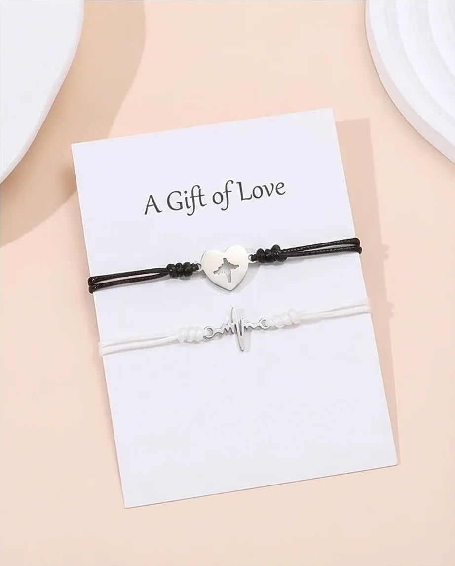 The Heartbeat Rhythm: Matching Pulse Bracelet Set
