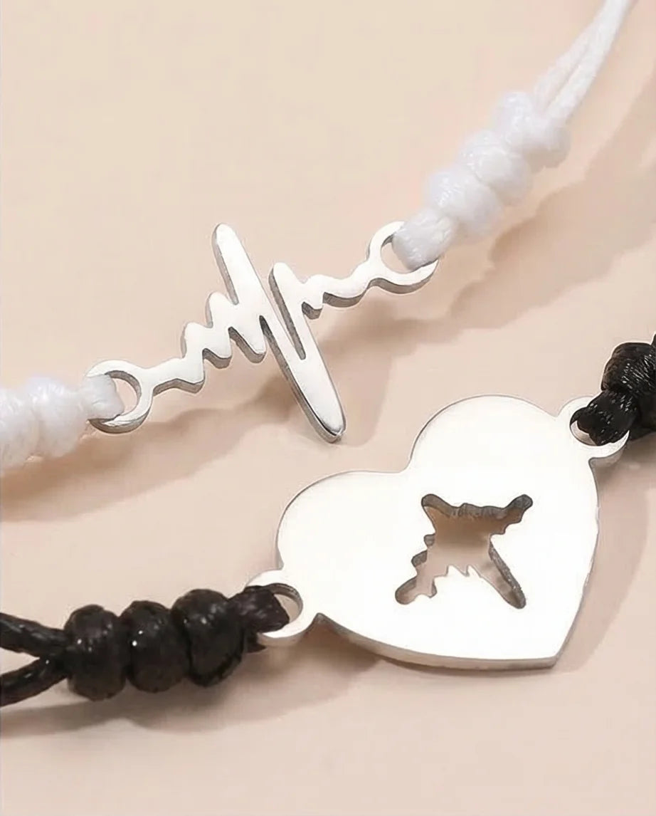 The Heartbeat Rhythm: Matching Pulse Bracelet Set