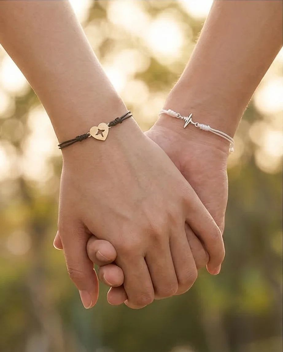 The Heartbeat Rhythm: Matching Pulse Bracelet Set