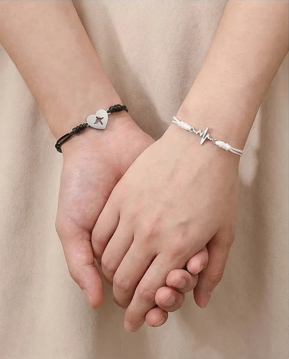The Heartbeat Rhythm: Matching Pulse Bracelet Set