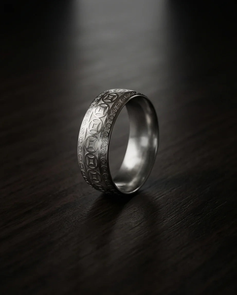 Zenith Coin: Minimalist Feng Shui Statement Band