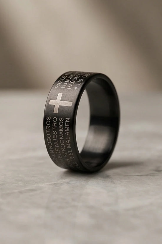 Eternal Faith: Engraved Spanish Lord’s Prayer Ring