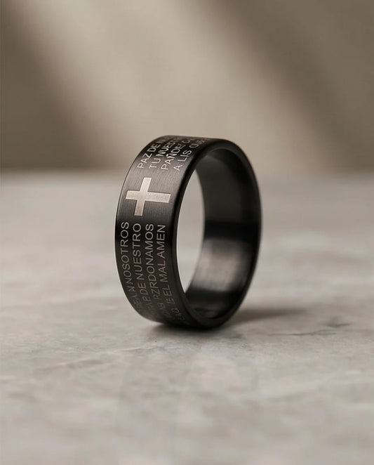 Eternal Faith: Engraved Spanish Lord’s Prayer Ring