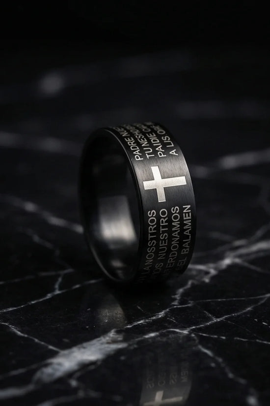 Eternal Faith: Engraved Spanish Lord’s Prayer Ring