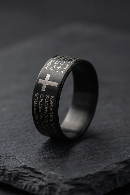 Eternal Faith: Engraved Spanish Lord’s Prayer Ring