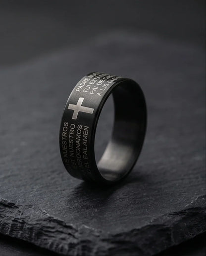 Eternal Faith: Engraved Spanish Lord’s Prayer Ring