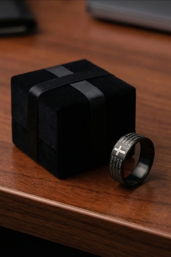 Eternal Faith: Engraved Spanish Lord’s Prayer Ring