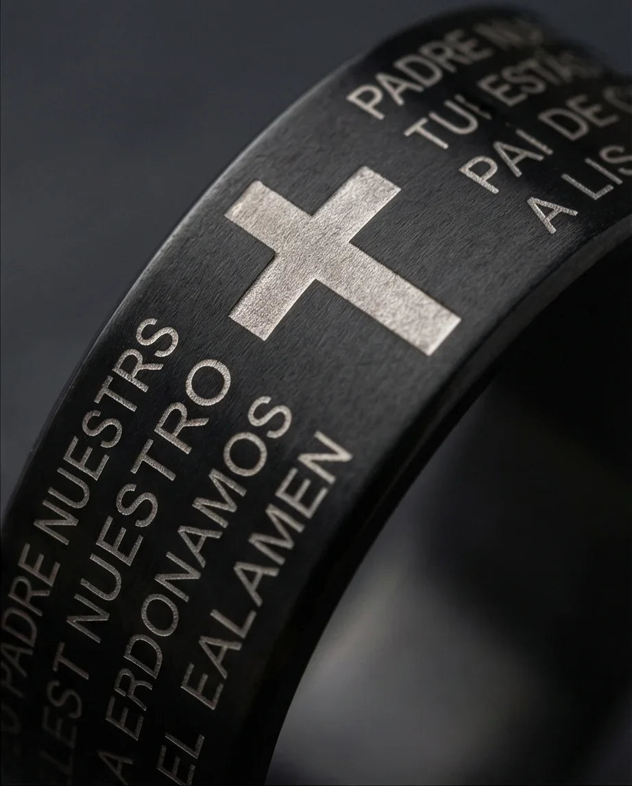 Eternal Faith: Engraved Spanish Lord’s Prayer Ring