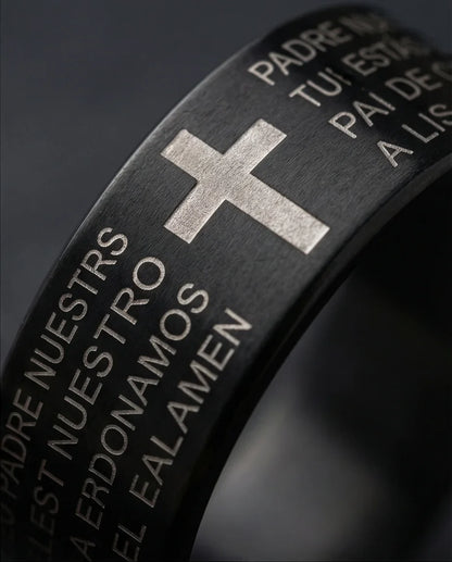 Eternal Faith: Engraved Spanish Lord’s Prayer Ring