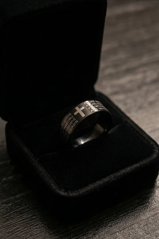 Eternal Faith: Engraved Spanish Lord’s Prayer Ring