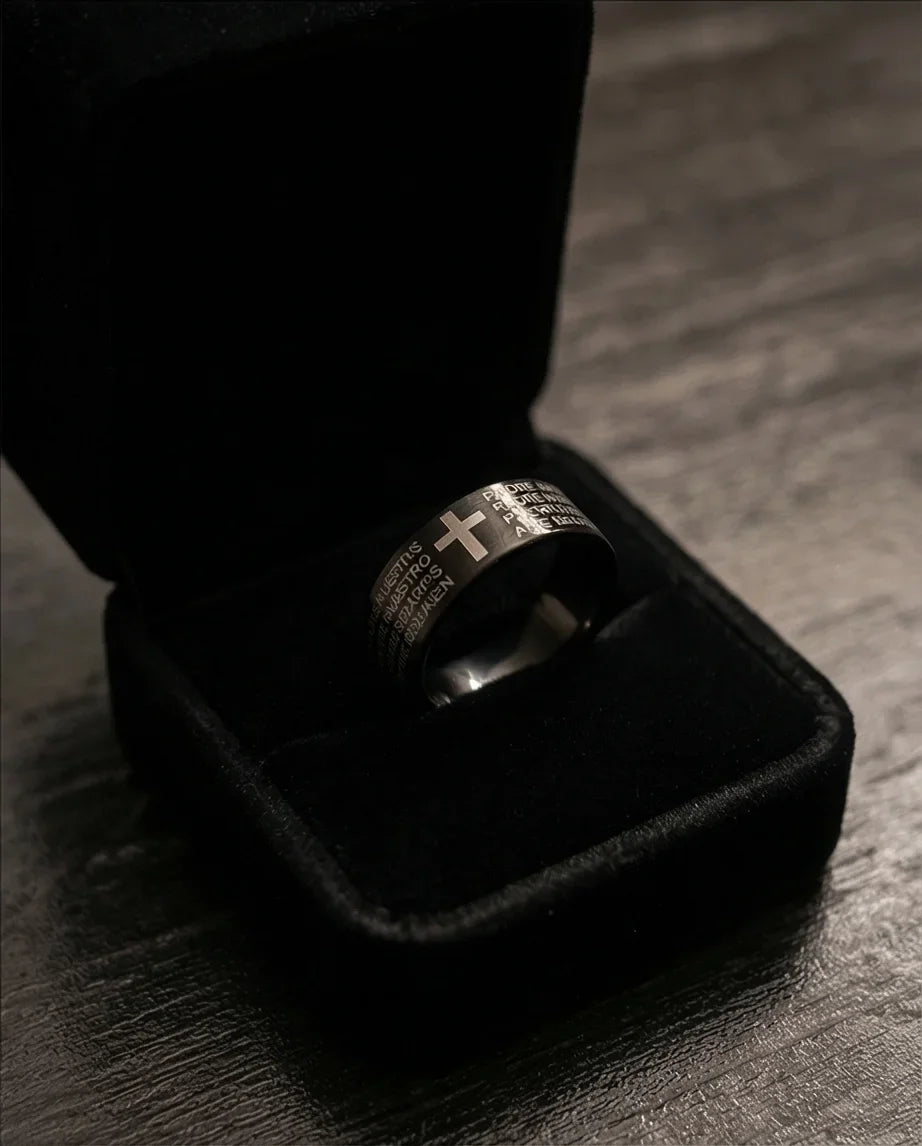 Eternal Faith: Engraved Spanish Lord’s Prayer Ring