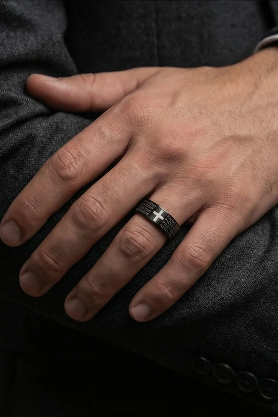 Eternal Faith: Engraved Spanish Lord’s Prayer Ring