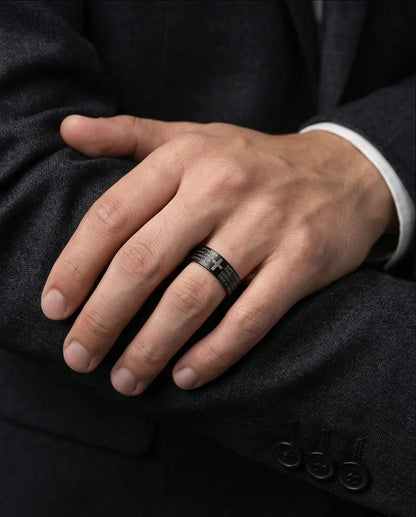 Eternal Faith: Engraved Spanish Lord’s Prayer Ring