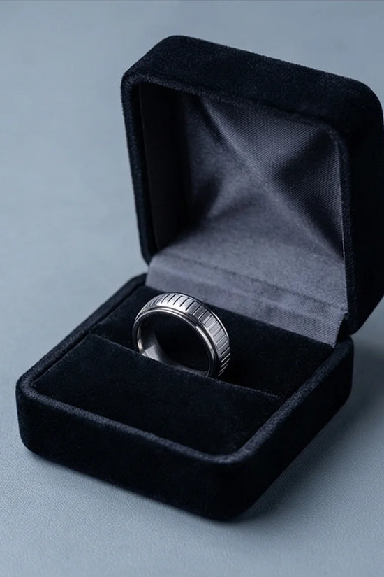 The Kinetic Gear: Industrial Silver Spinner Band