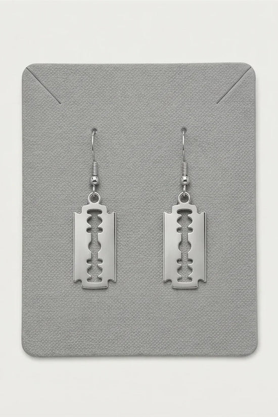 The Urban Edge: Industrial Razor Blade Earrings