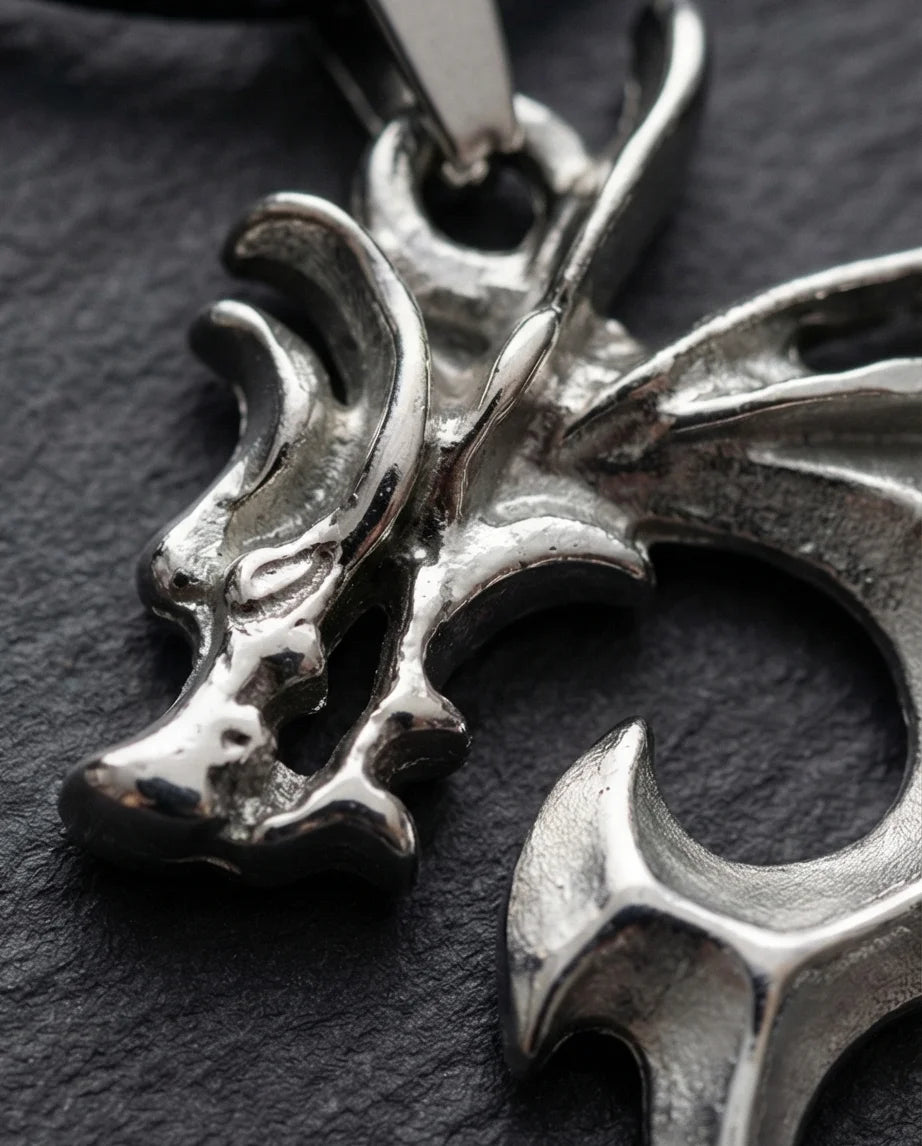 Cobalt Soul: Neon-Pulse Dragon Necklace