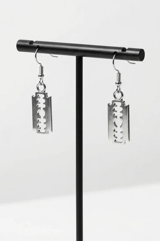 The Urban Edge: Industrial Razor Blade Earrings
