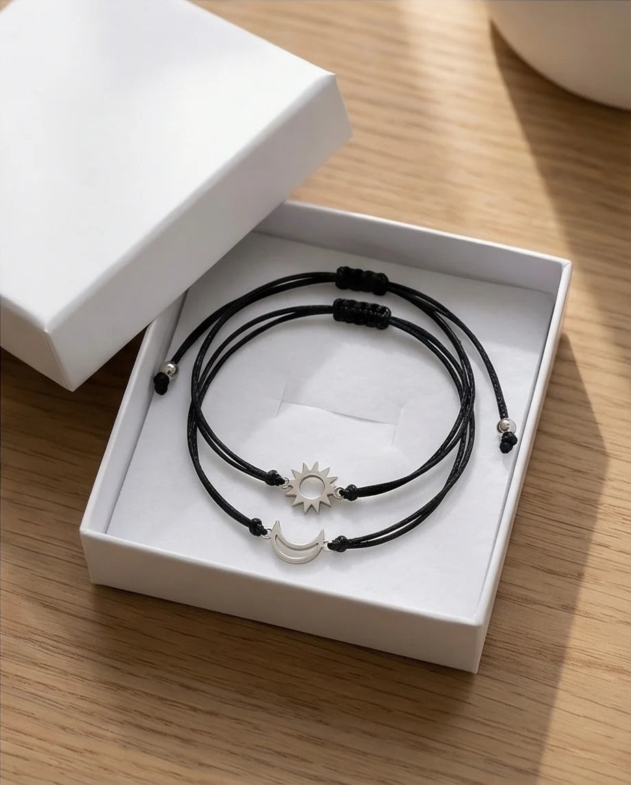 The Celestial Link: Sun & Moon Matching Set