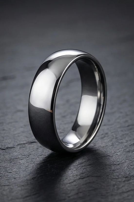 Titan Gloss: Bold Minimalist Mirror-Finish Ring