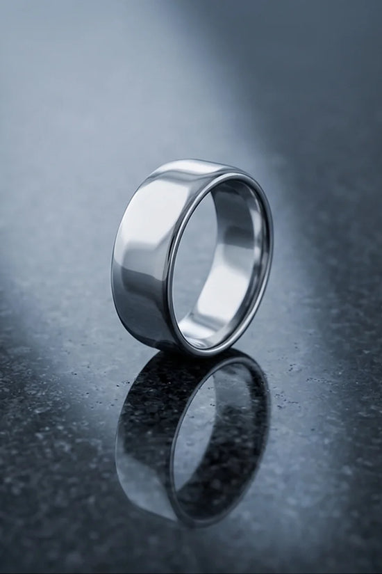 Titan Gloss: Bold Minimalist Mirror-Finish Ring