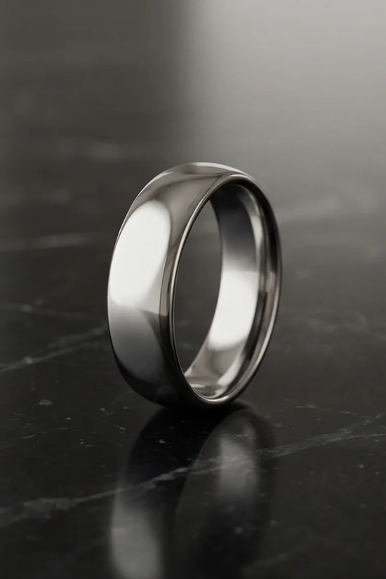 Titan Gloss: Bold Minimalist Mirror-Finish Ring