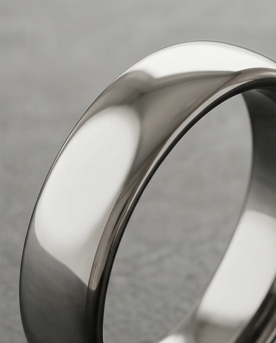 Titan Gloss: Bold Minimalist Mirror-Finish Ring