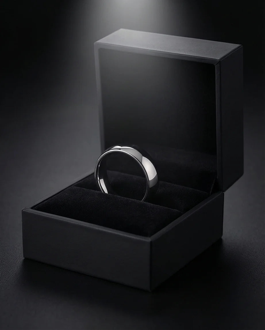 Titan Gloss: Bold Minimalist Mirror-Finish Ring