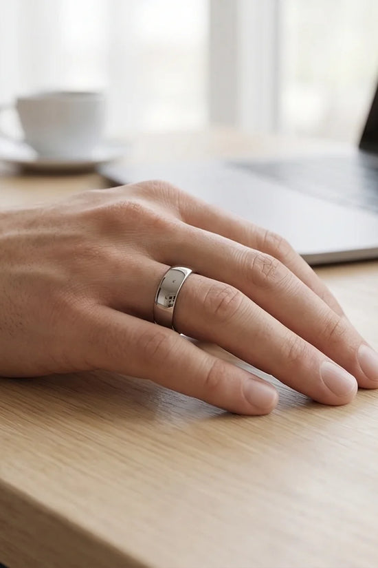 Titan Gloss: Bold Minimalist Mirror-Finish Ring