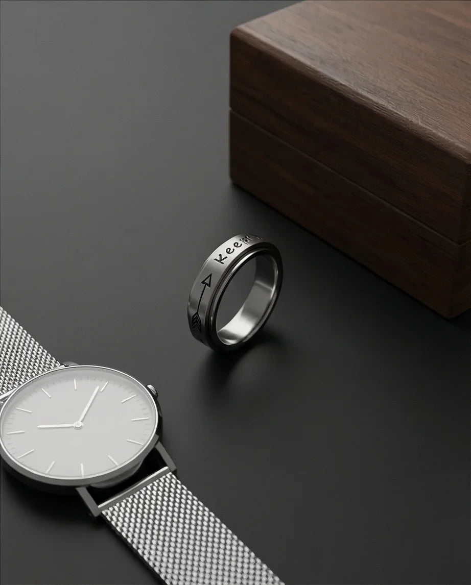 The Momentum Band: "Keep Going" Arrow Spinner