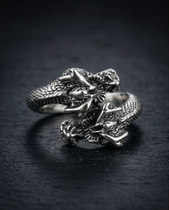 The Dragon’s Embrace: Antique Twin Serpent Ring