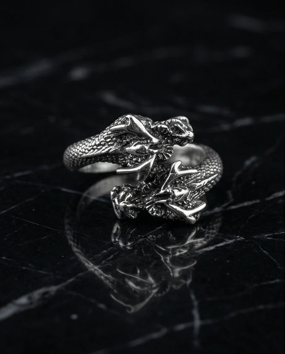 The Dragon’s Embrace: Antique Twin Serpent Ring