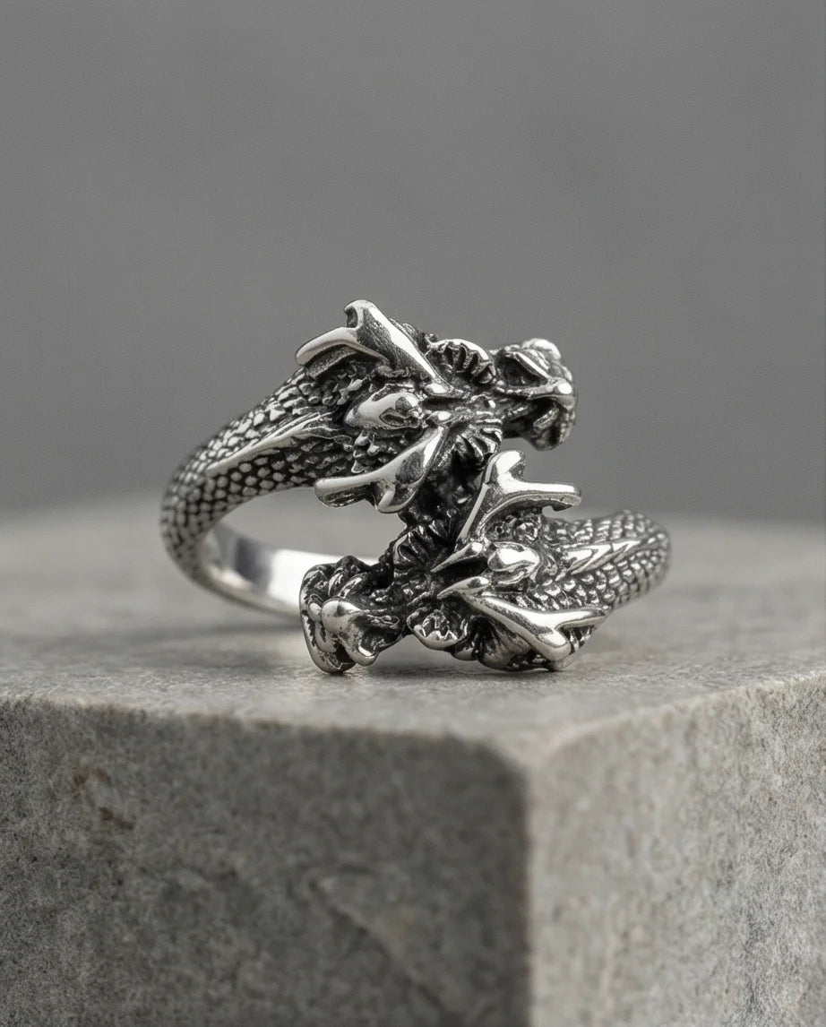 The Dragon’s Embrace: Antique Twin Serpent Ring