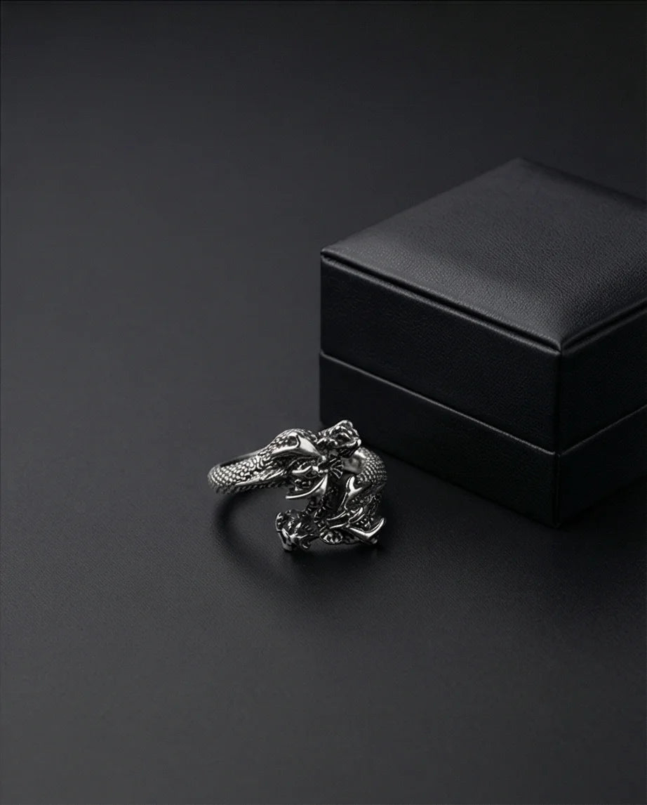 The Dragon’s Embrace: Antique Twin Serpent Ring