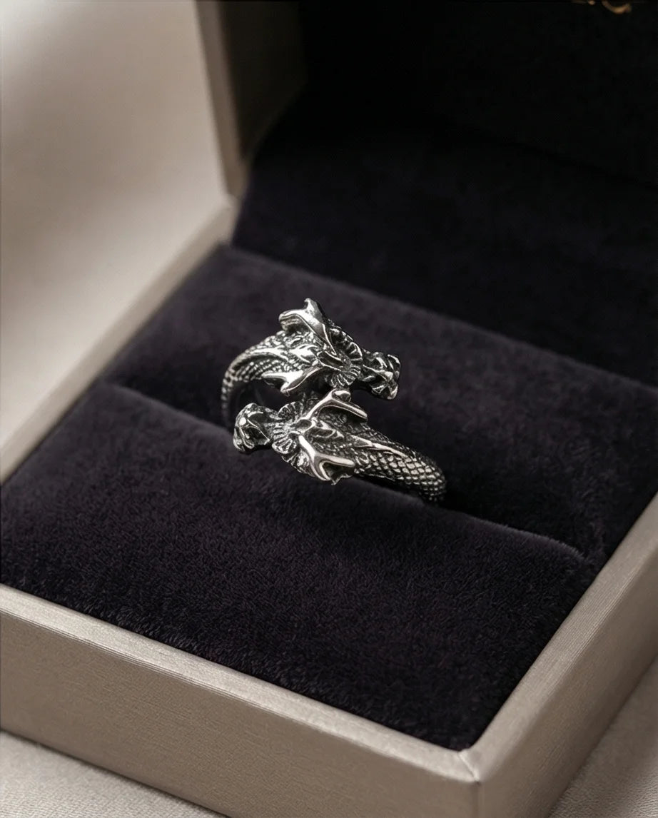 The Dragon’s Embrace: Antique Twin Serpent Ring