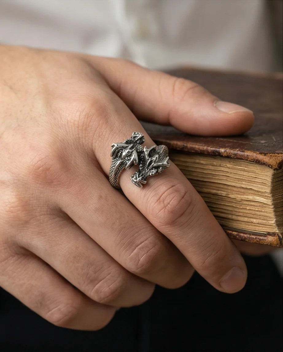 The Dragon’s Embrace: Antique Twin Serpent Ring