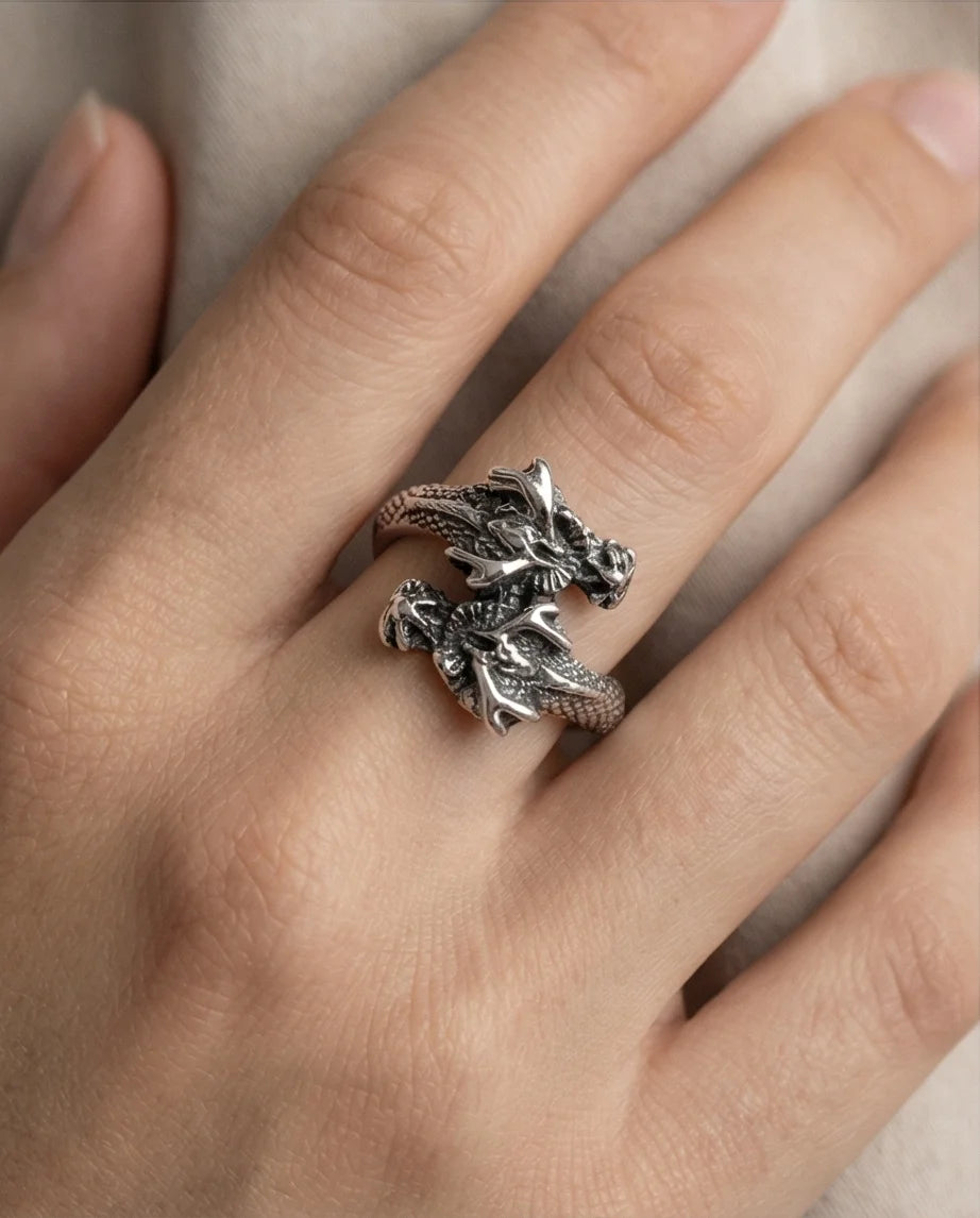The Dragon’s Embrace: Antique Twin Serpent Ring