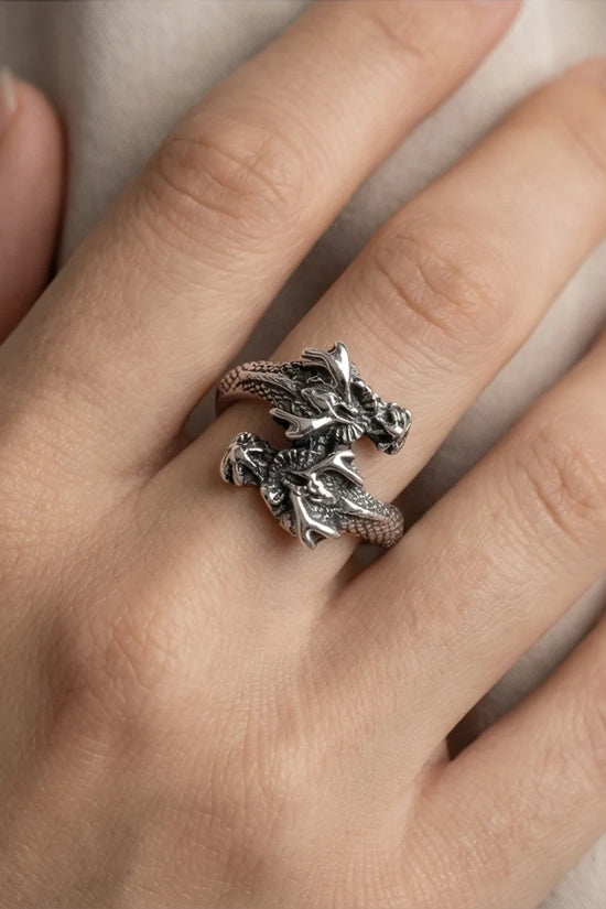 The Dragon’s Embrace: Antique Twin Serpent Ring