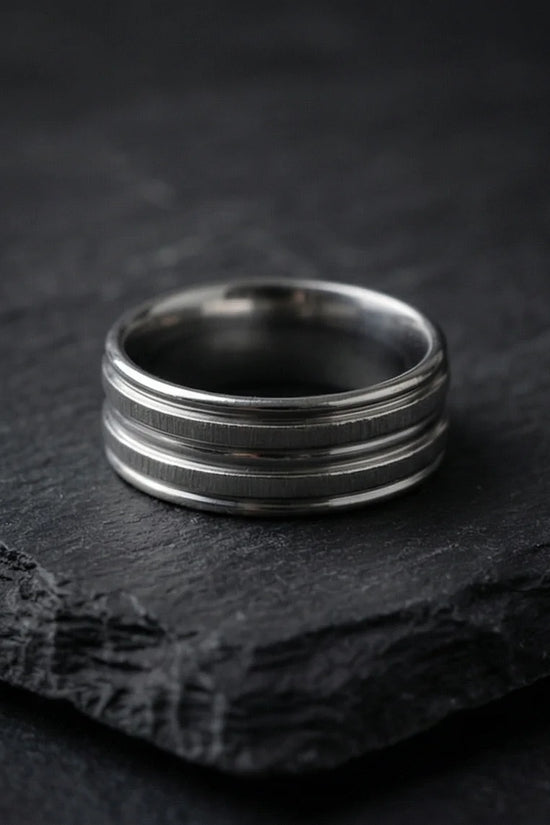 The Iron Meridian: Brushed Steel Multi-Level Band