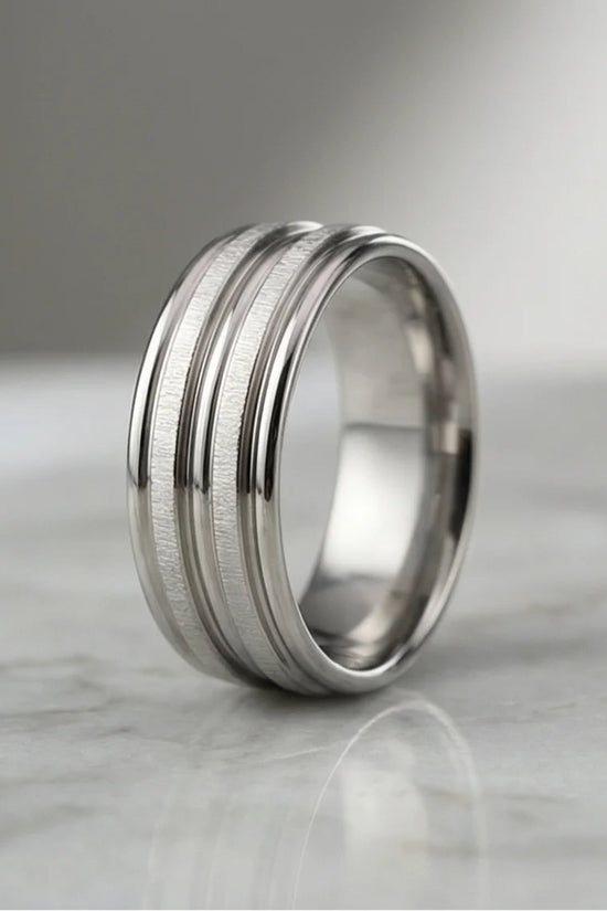 The Iron Meridian: Brushed Steel Multi-Level Band