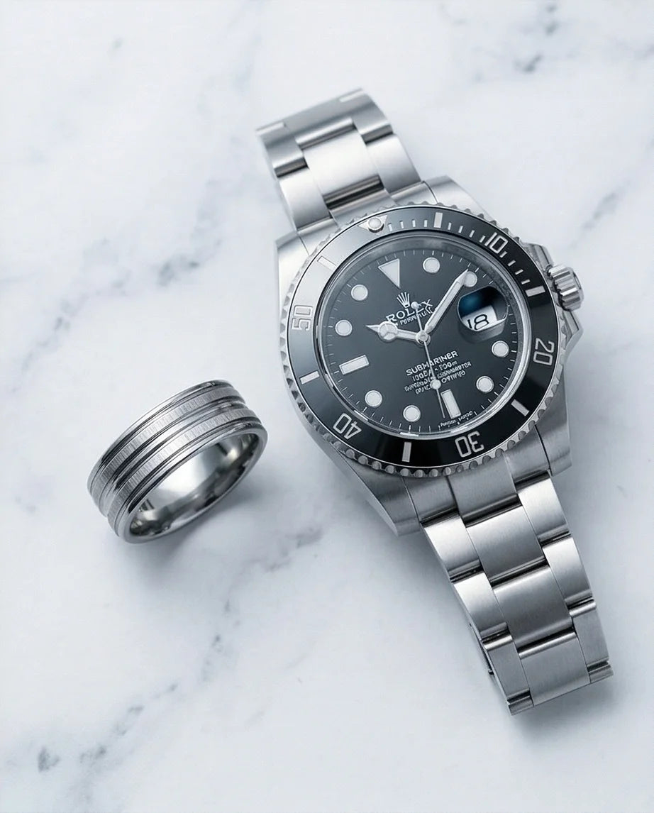 The Iron Meridian: Brushed Steel Multi-Level Band