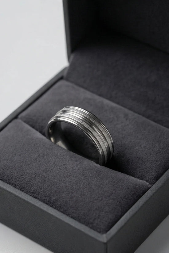 The Iron Meridian: Brushed Steel Multi-Level Band