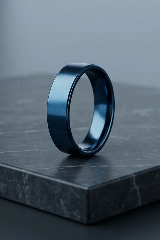 The Cobalt Rift: Brushed Metallic Blue Band