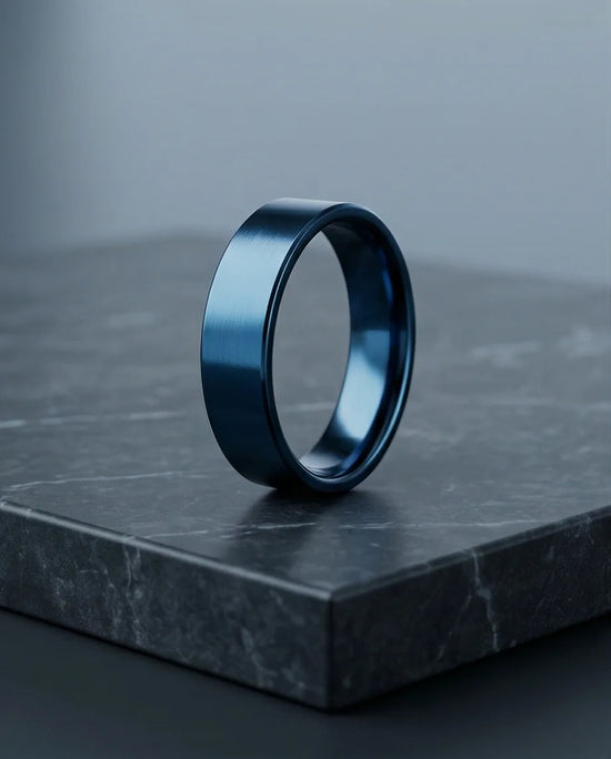 The Cobalt Rift: Brushed Metallic Blue Band