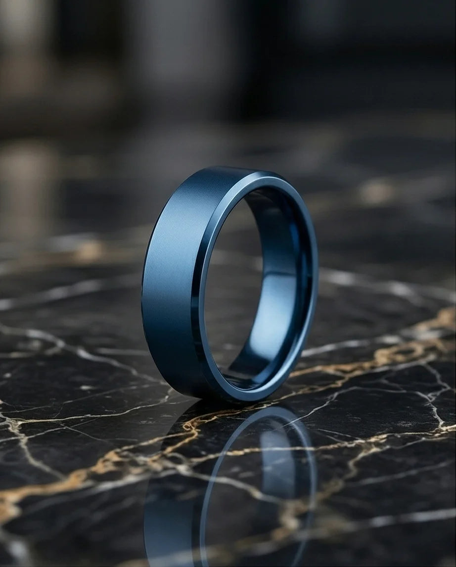 The Cobalt Rift: Brushed Metallic Blue Band