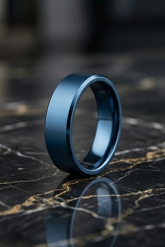 The Cobalt Rift: Brushed Metallic Blue Band