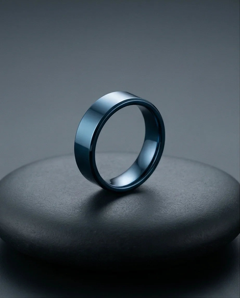 The Cobalt Rift: Brushed Metallic Blue Band