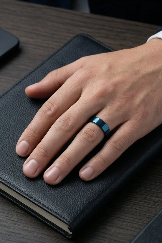 The Cobalt Rift: Brushed Metallic Blue Band