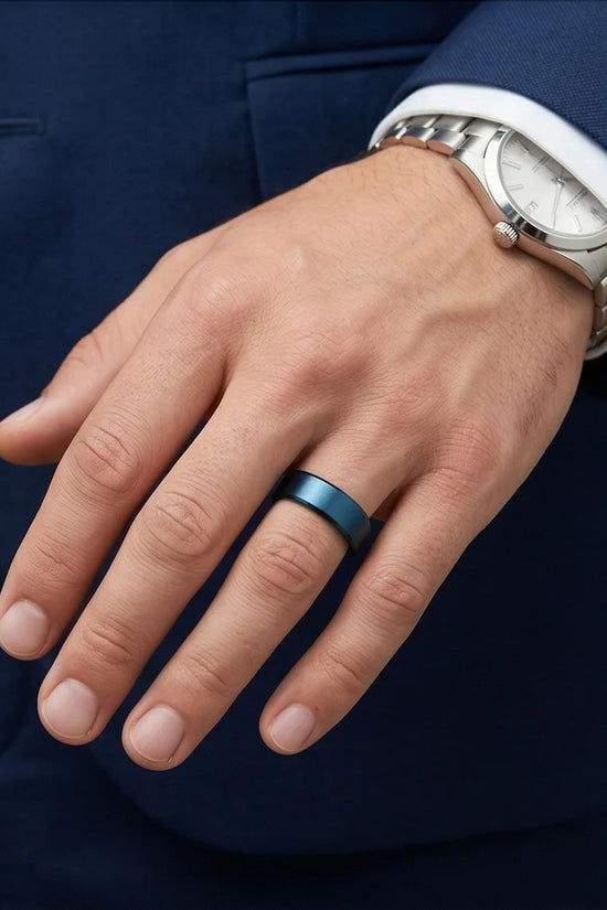 The Cobalt Rift: Brushed Metallic Blue Band