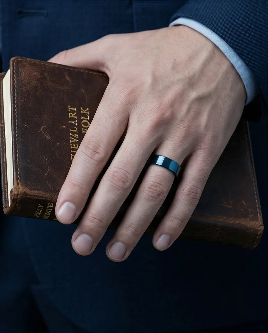 The Cobalt Rift: Brushed Metallic Blue Band